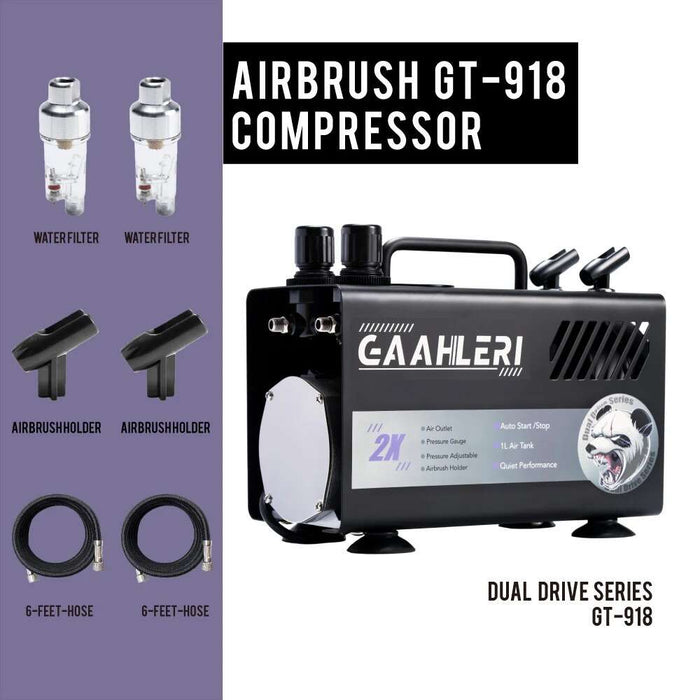 Kit compresseur d’aérographe Gaahleri Dual-Drive Series GT-918