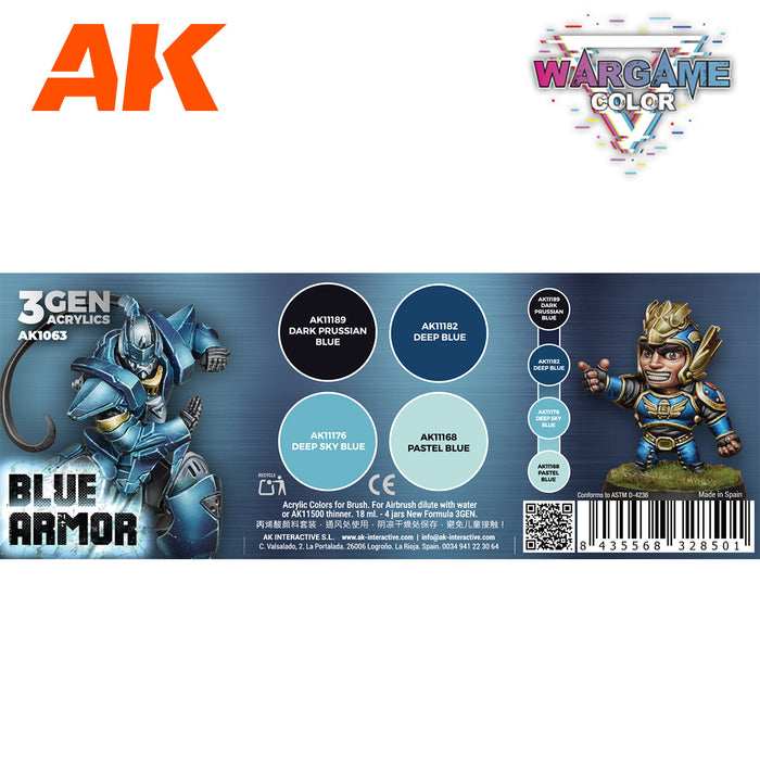 Blue Armor - Wargame Color Set - 4x