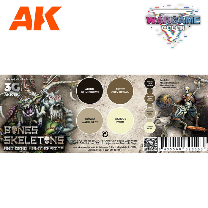 Bones and Skeletons - Wargame Color Set - 4x