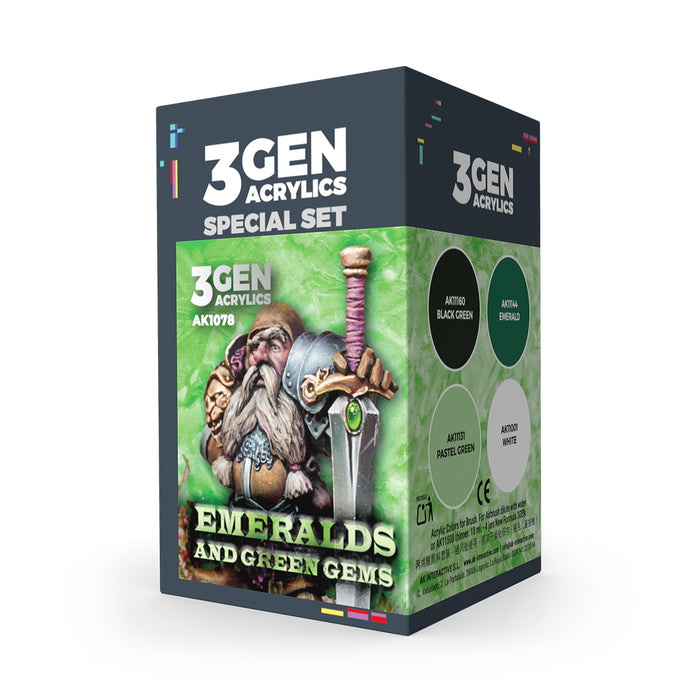 Emeralds and Green Gems - Wargame Color Set - 4x