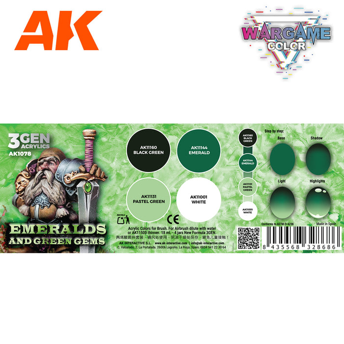 Emeralds and Green Gems - Wargame Color Set - 4x