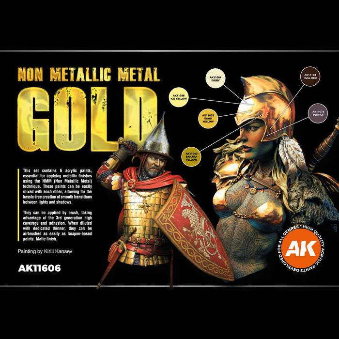 Non Metallic Metal Gold Set - 6x