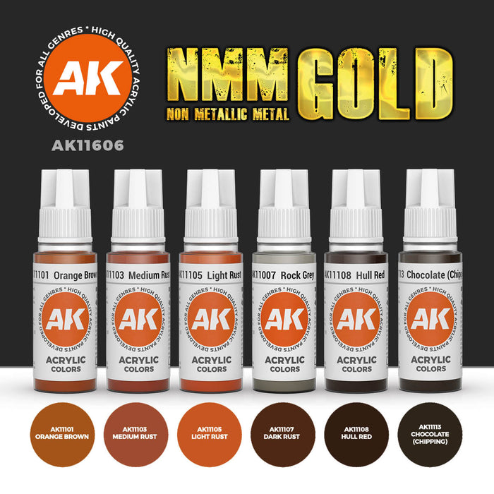 Non Metallic Metal Gold Set - 6x