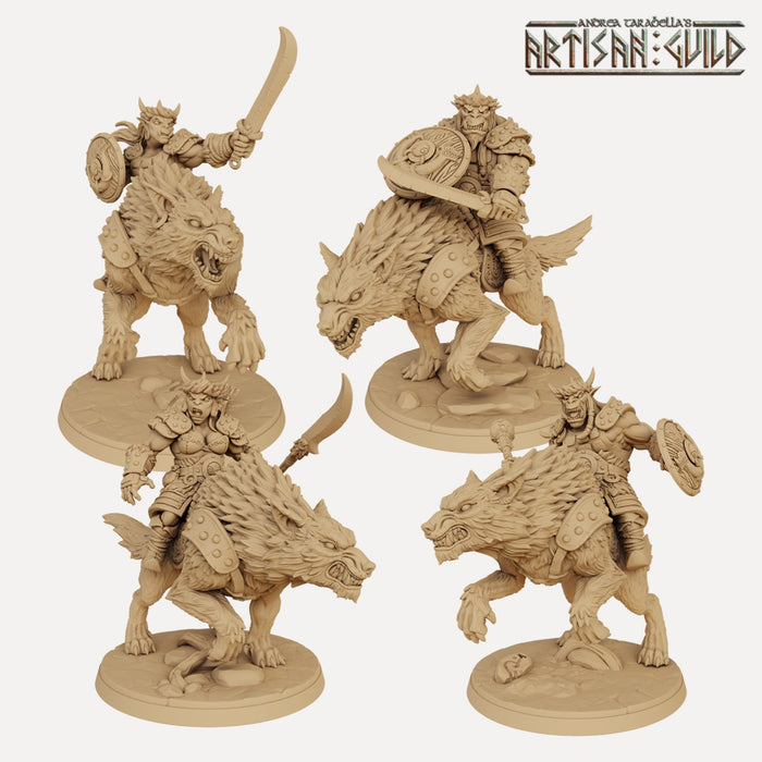 Wolf Rider Miniatures Orr'Ug Wolf Riders (Helmet) - 3D Printed Miniatures — Empire of Minis