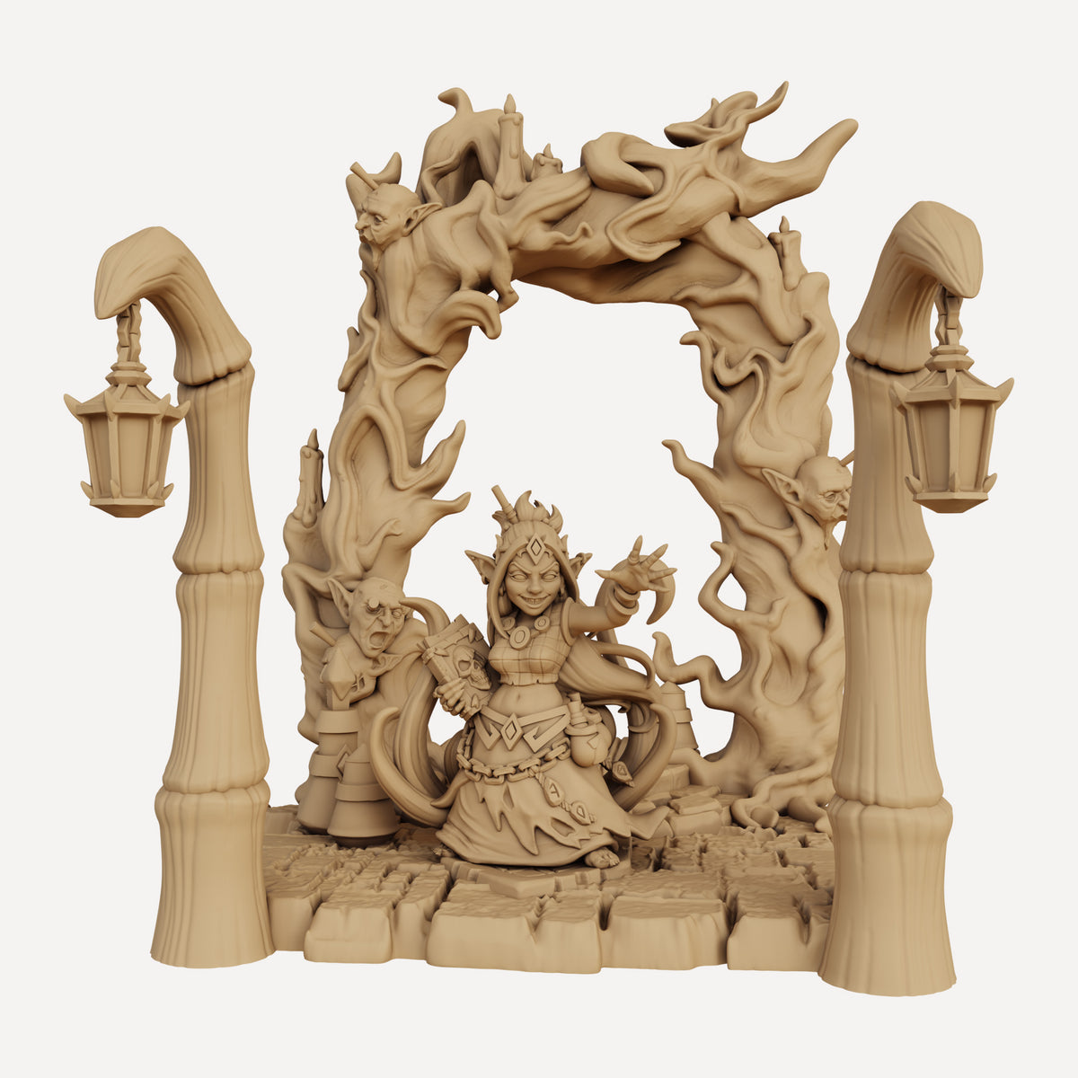 Raksha Dreadtusk - Goblin Shaman - Mini-Diorama — Empire of Minis