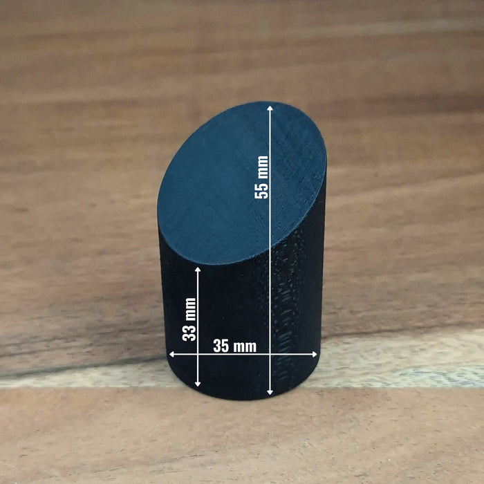 Zylindrischer, abgewinkelter Sockel – 35 x 55 mm – Schwarz