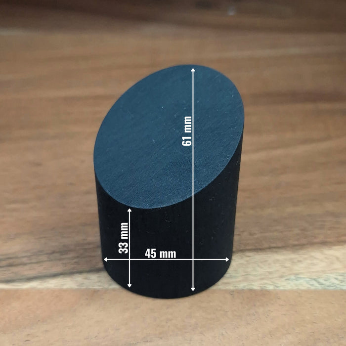 Socle cylindrique incliné - 45 x 61 mm - Noir