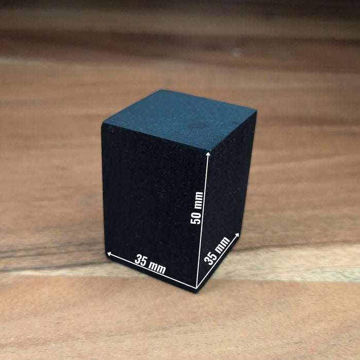 Socle plat cubique - 35 x 35 x 50 mm - Noir