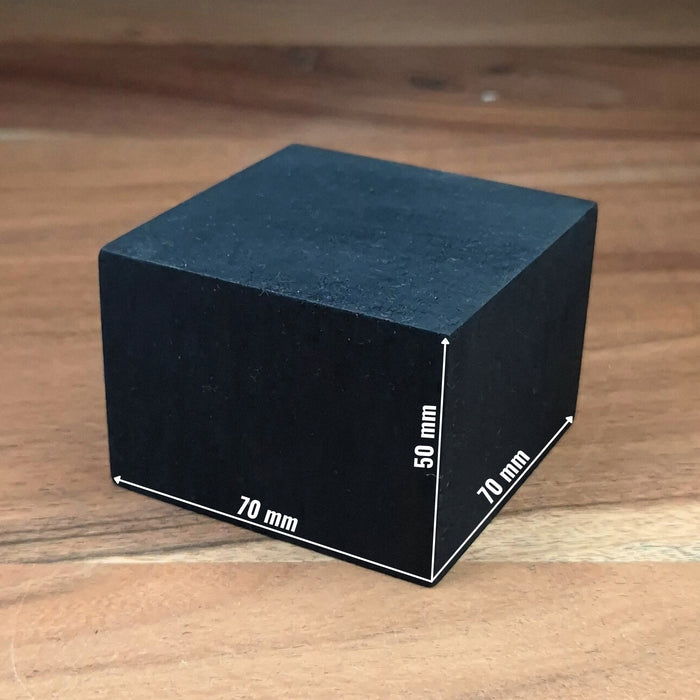 Socle plat cubique - 70 x 70 x 50 mm - Noir