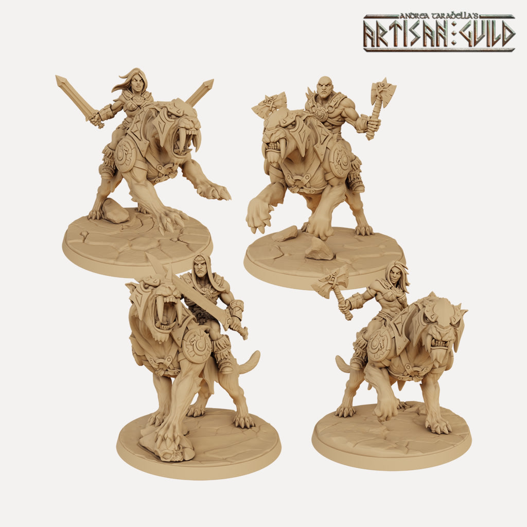 Miniatures Riders Smilodon Riders - 3D Printed Miniatures — Empire of Minis