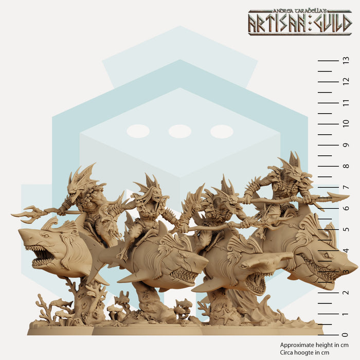 Shar Riders Tidal Shark Riders - 3D Printed Miniatures — Empire of Minis