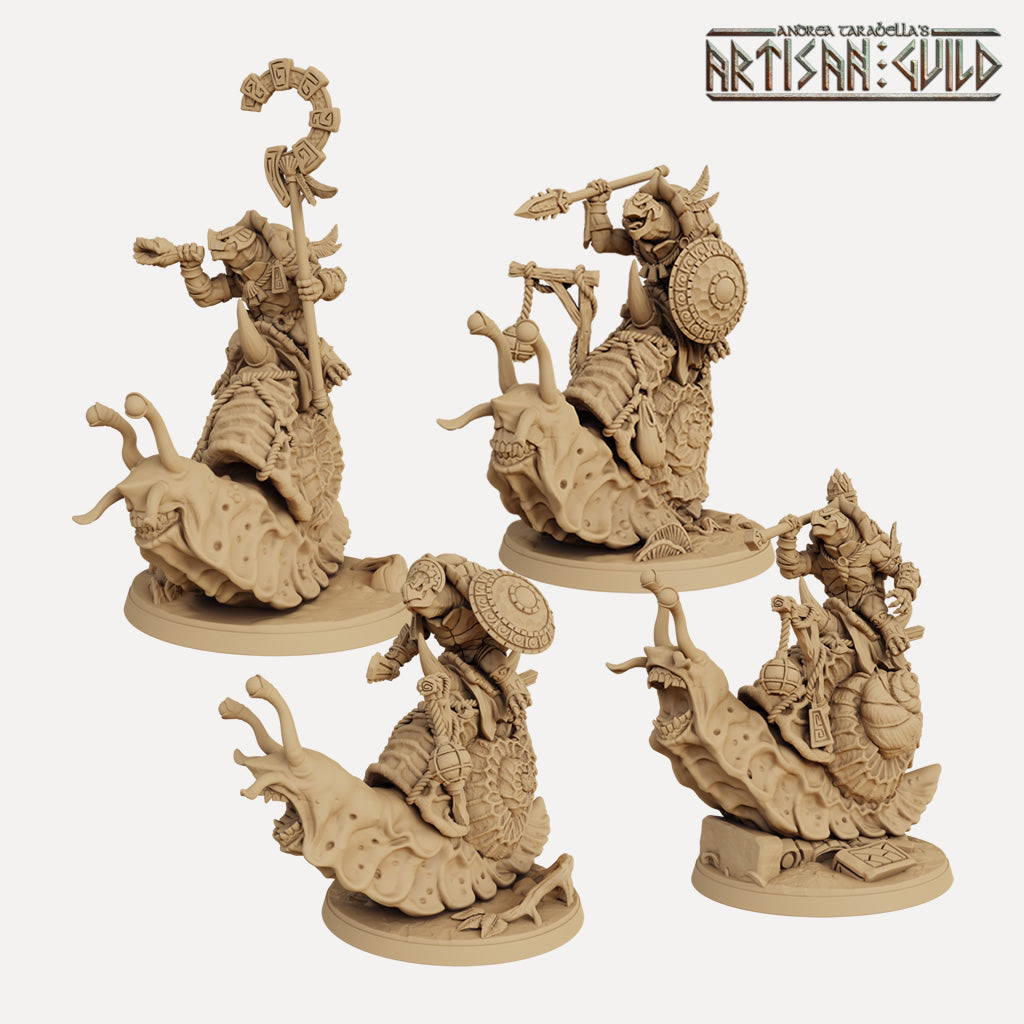 Turtlekin Snail Riders (Helmet) - 3D Printed Miniatures — Empire of Minis