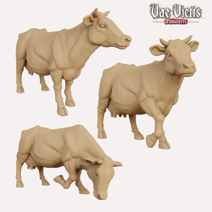 Cow Mini Models Cows - 3D Printed Miniatures — Empire of Minis