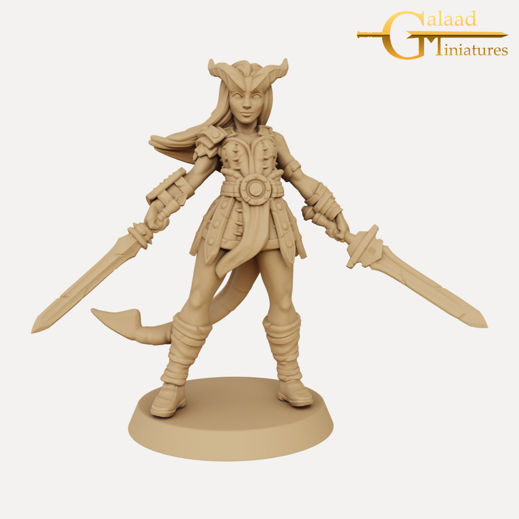 Rocyra, the Tiefling Fighter - 3D Printed Miniature — Empire of Minis