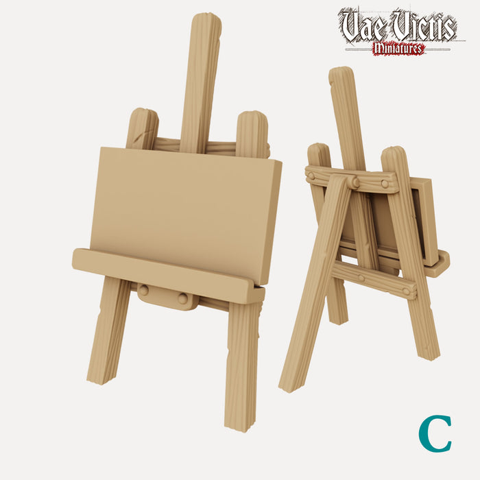 Carved Wood Easel for Painting 3D model
